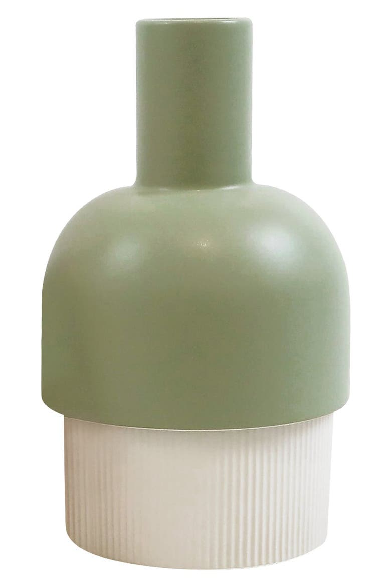 Medium Ceramic Flip Vase, Main, color, IVORY/ OLIVE