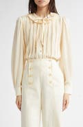 Ulla Johnson Karla Pintuck Pleated Silk Top