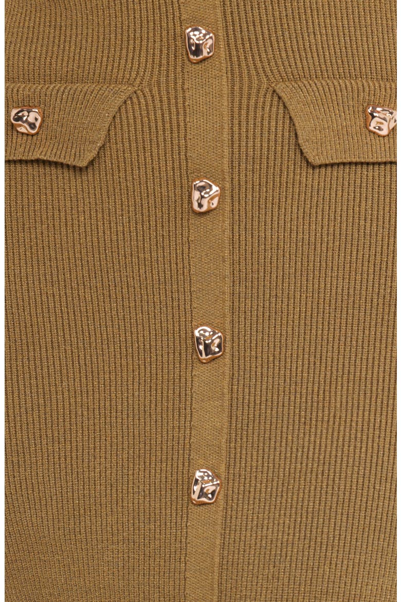 Sleeveless Rib Button-Up Sweater Midi Dress, Alternate, color, OLIVE