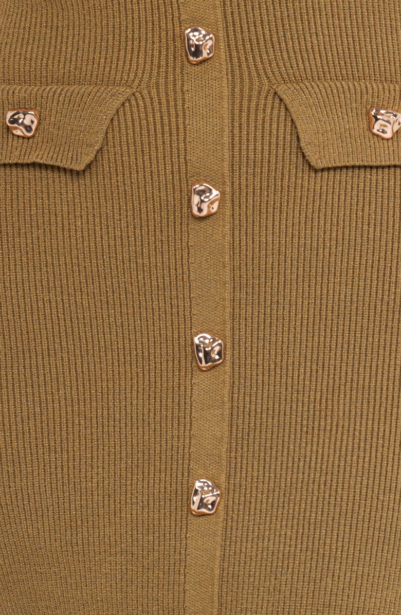 Petal & Pup Sleeveless Rib Button-Up Sweater Midi Dress, Alternate, color, Olive