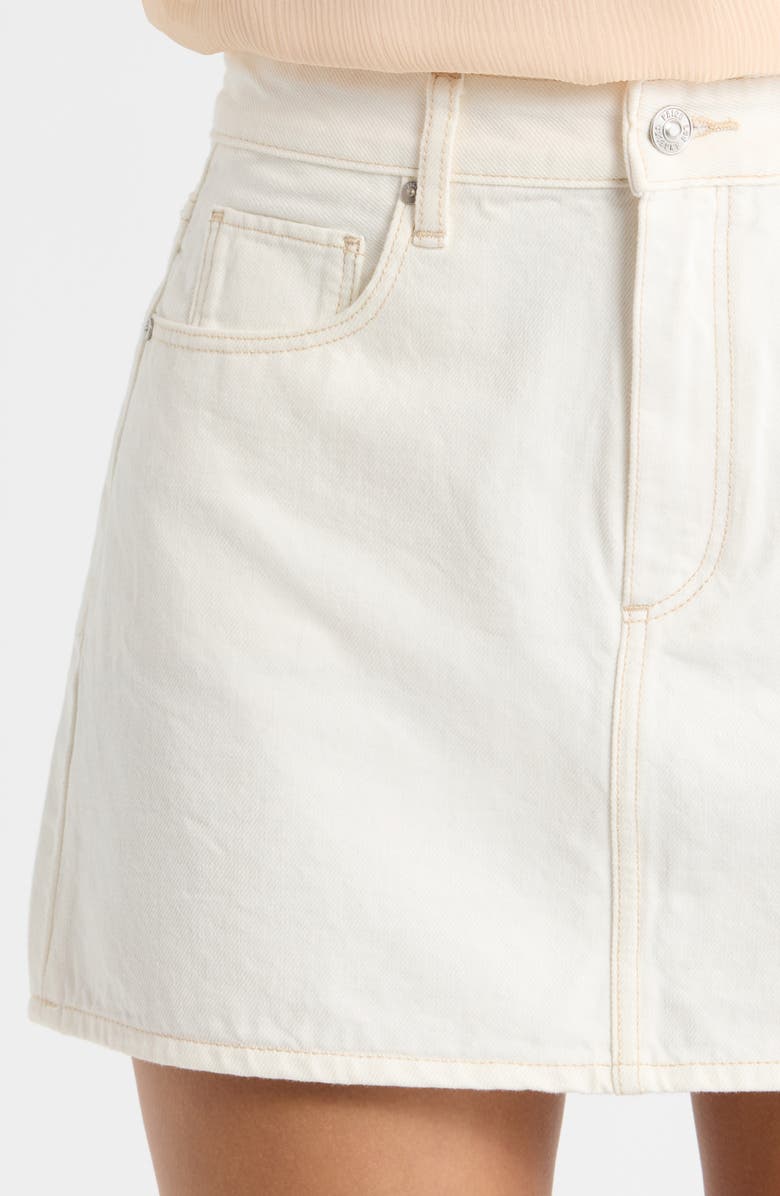 PAIGE Bobbi Denim Miniskirt, Alternate, color, Toasted Ecru