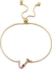 Adornia Mixed Crystal Initial Chain Bracelet