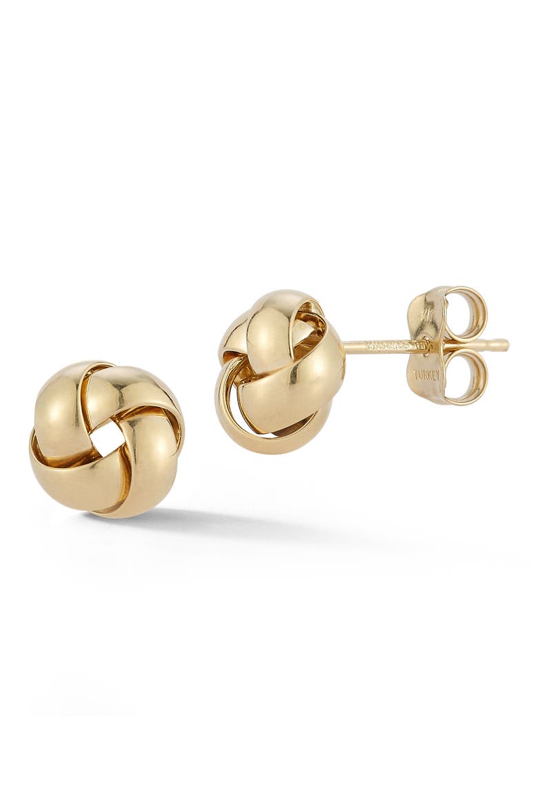 Love Knot Stud Earrings, Main, color, GOLD