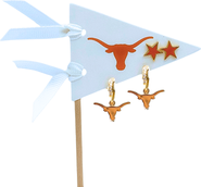 Color Shout University Of Texas Pennant Pair Earring Set