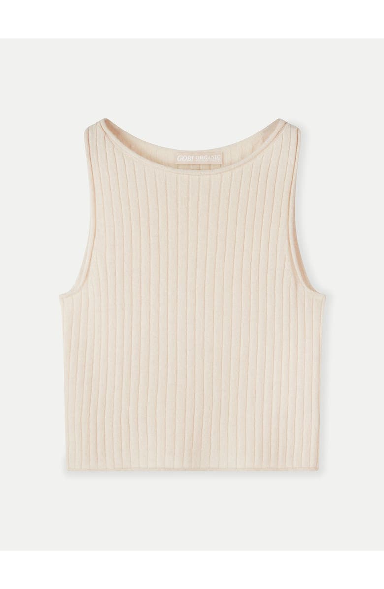 GOBI Mongolian Cashmere Cashmere Crop Top, Main, color, Off White