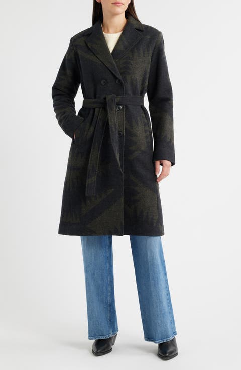 Mirror Lake Jacquard Virgin Wool Trench Coat