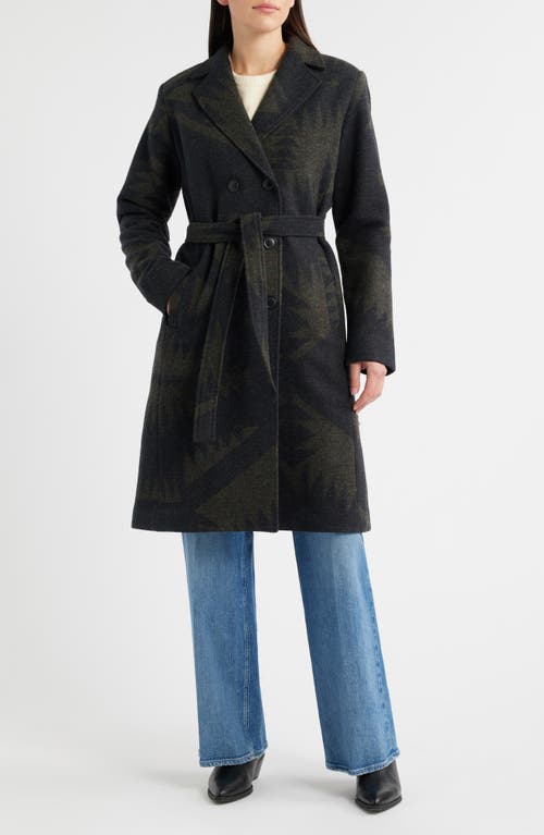 Pendleton Mirror Lake Jacquard Virgin Wool Trench Coat In Multi