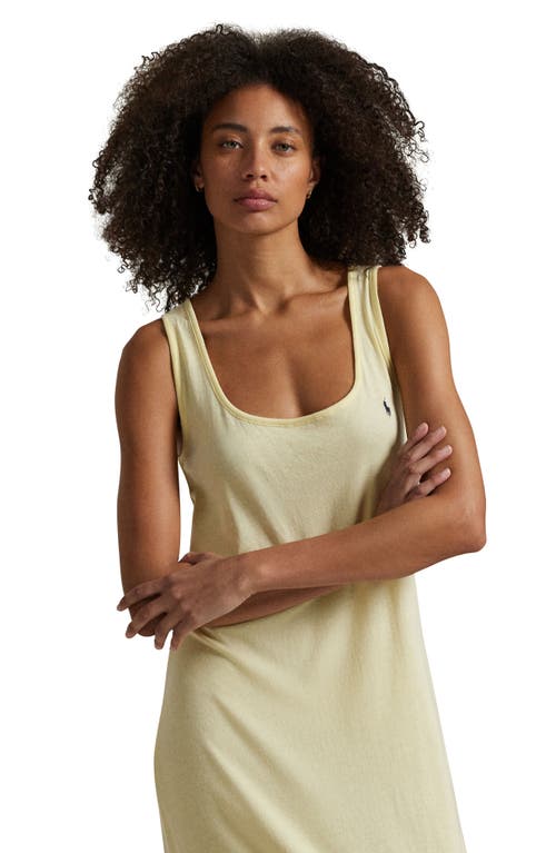 Polo Ralph Lauren Scoop Neck Sleeveless Cotton Nightgown In Yellow