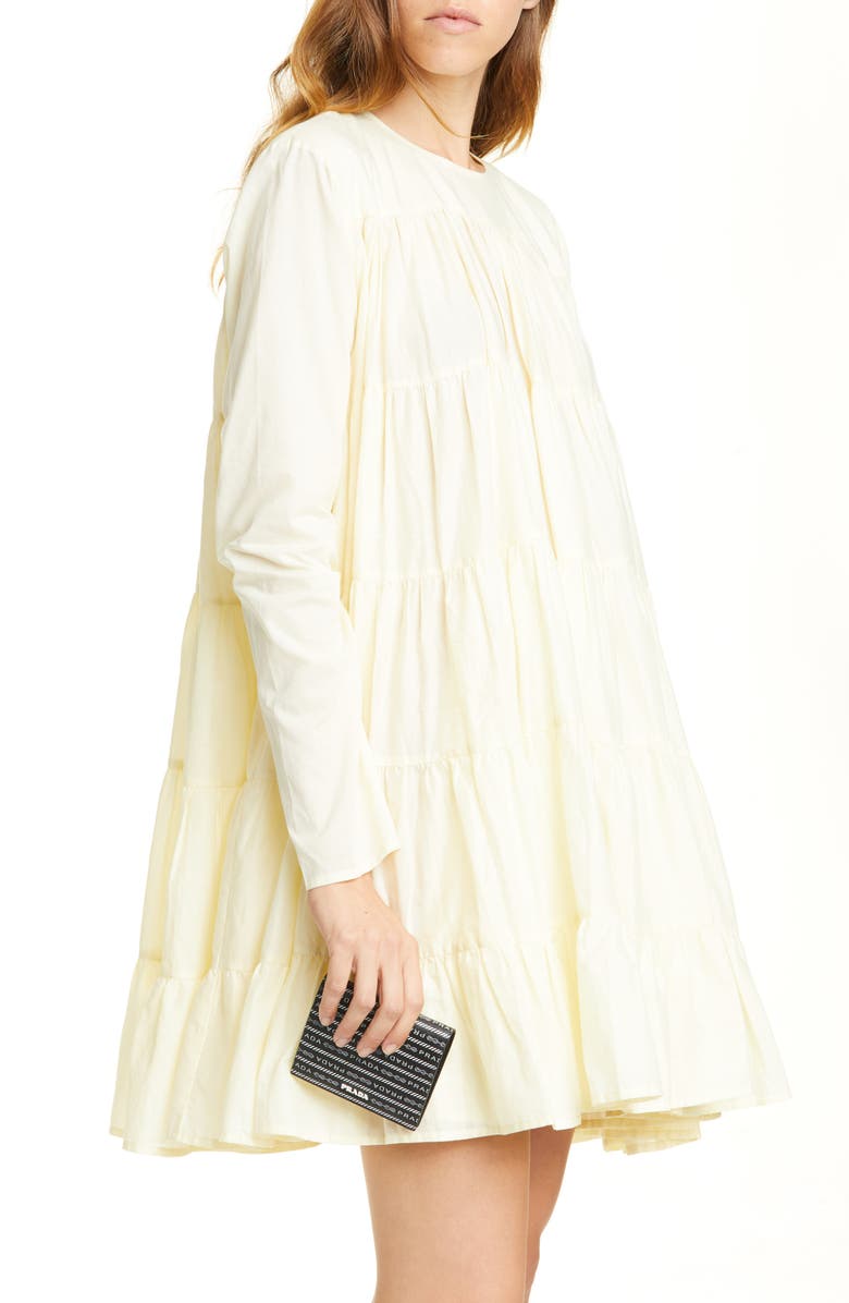 Prada Logo Print Leather French Wallet, Alternate, color, 