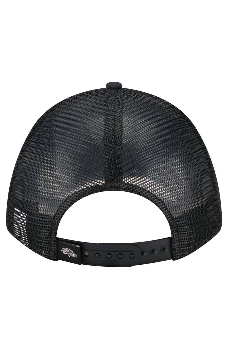 New Era Men's New Era Black Baltimore Ravens Active Minimalist M-Crown A-Frame 9FORTY Adjustable Hat, Alternate, color, Black