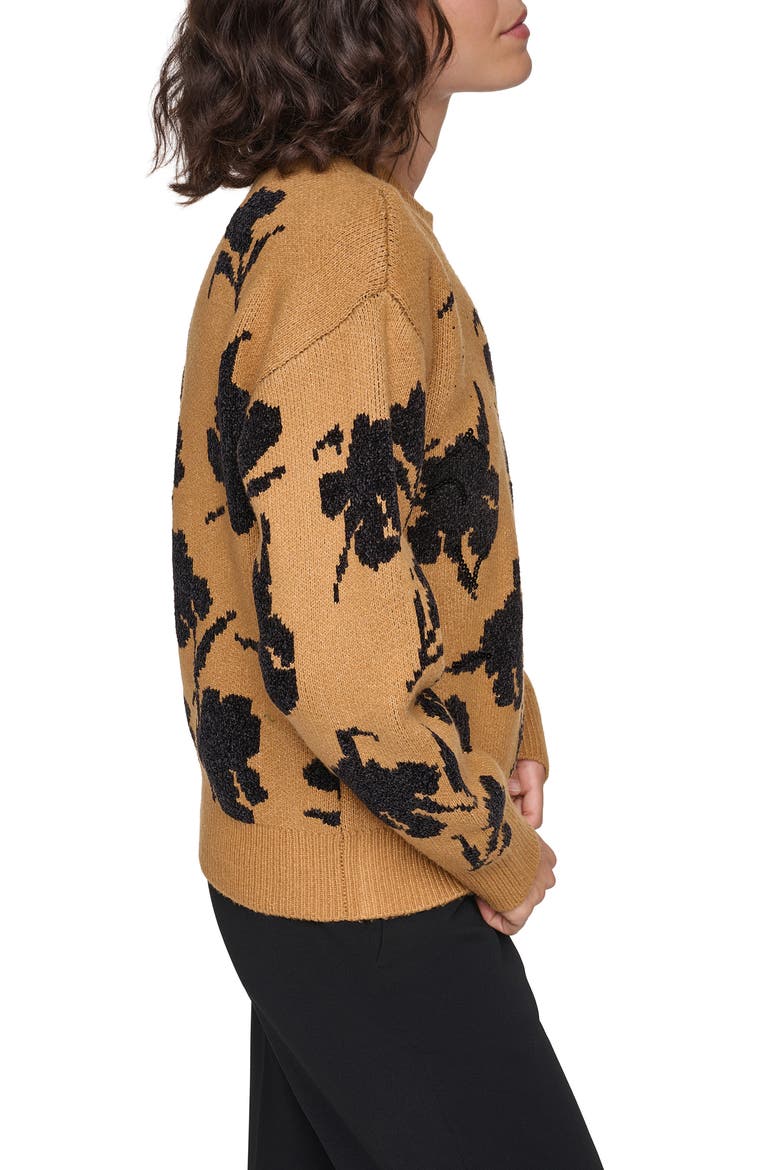 Floral Sequin Sweater, Alternate, color, METAL BRONZE