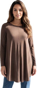 Roaman's Plus Size Boatneck Swing Ultra Drape Tunic Top