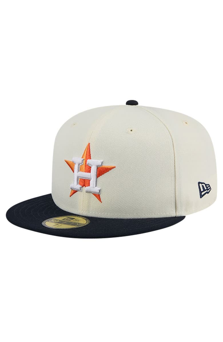 New Era Men's New Era Cream Houston Astros Evergreen Chrome 59FIFTY Fitted Hat, Main, color,