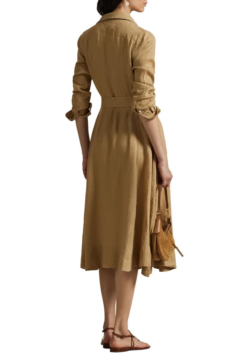 Polo Ralph Lauren Long Sleeve Linen Shirtdress, Alternate, color, 
