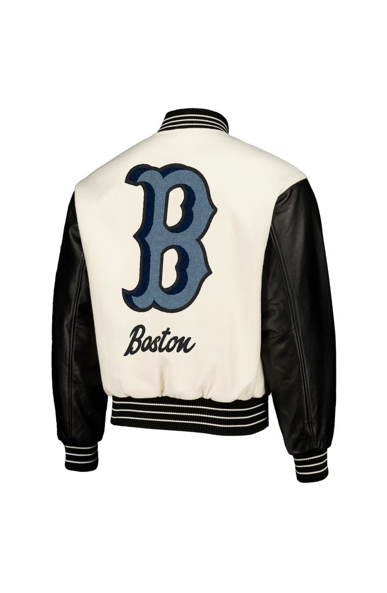 PLEASURES Men's PLEASURES White Boston Red Sox Full-Snap Varsity Jacket, Alternate, color, White