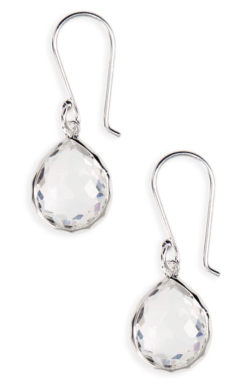 Ippolita Sterling Silver Rock Candy Teeny Teardrop Earrings In Clear Quartz In Neutral