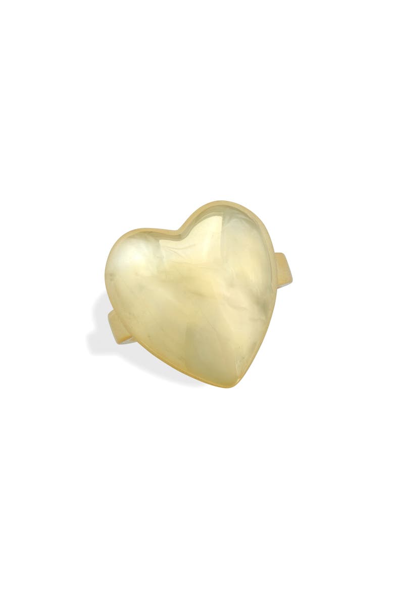 Adjustable Puffy Heart Ring, Main, color, YELLOW