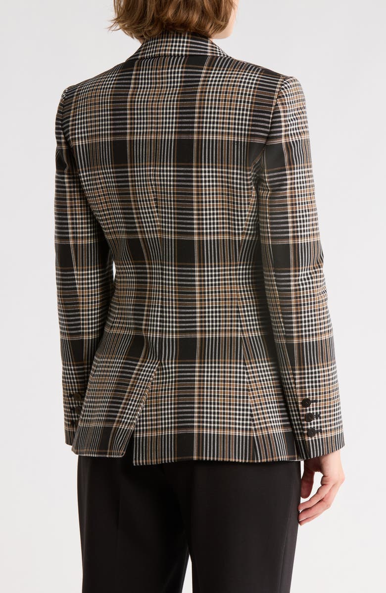 Theory Plaid Notch Lapel Blazer, Alternate, color, Black Multi