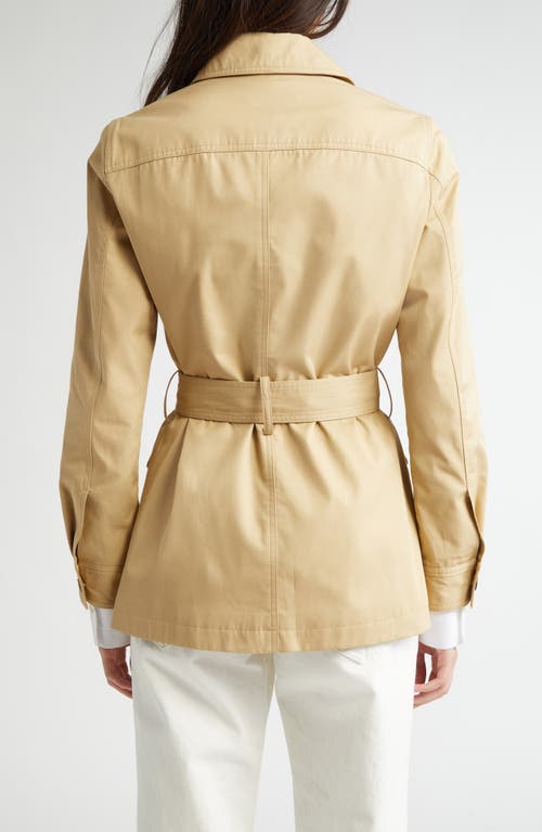 Nili Lotan Mila Compact Cotton Belted Safari Jacket In Desert Khaki