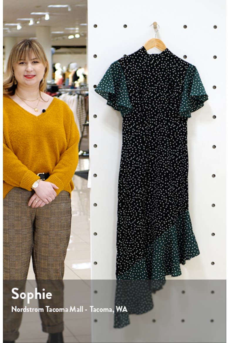 Moira Mock Neck Asymmetrical Hem Dress video