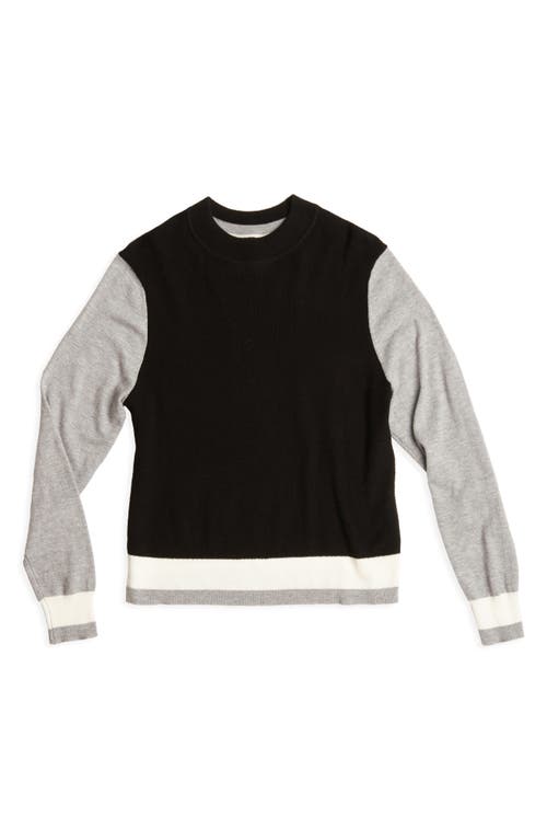 Court & Rowe Colorblock Cotton Blend Sweater In Black