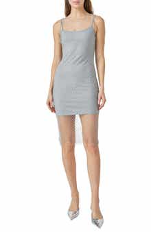 Beaded Mesh Camisole Dress