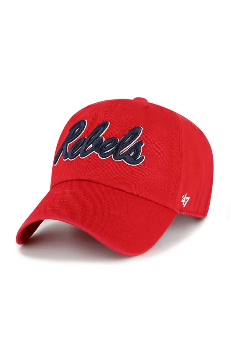 '47 Men's '47 Red Ole Miss Rebels Clean Up Adjustable Hat, Main, color, 