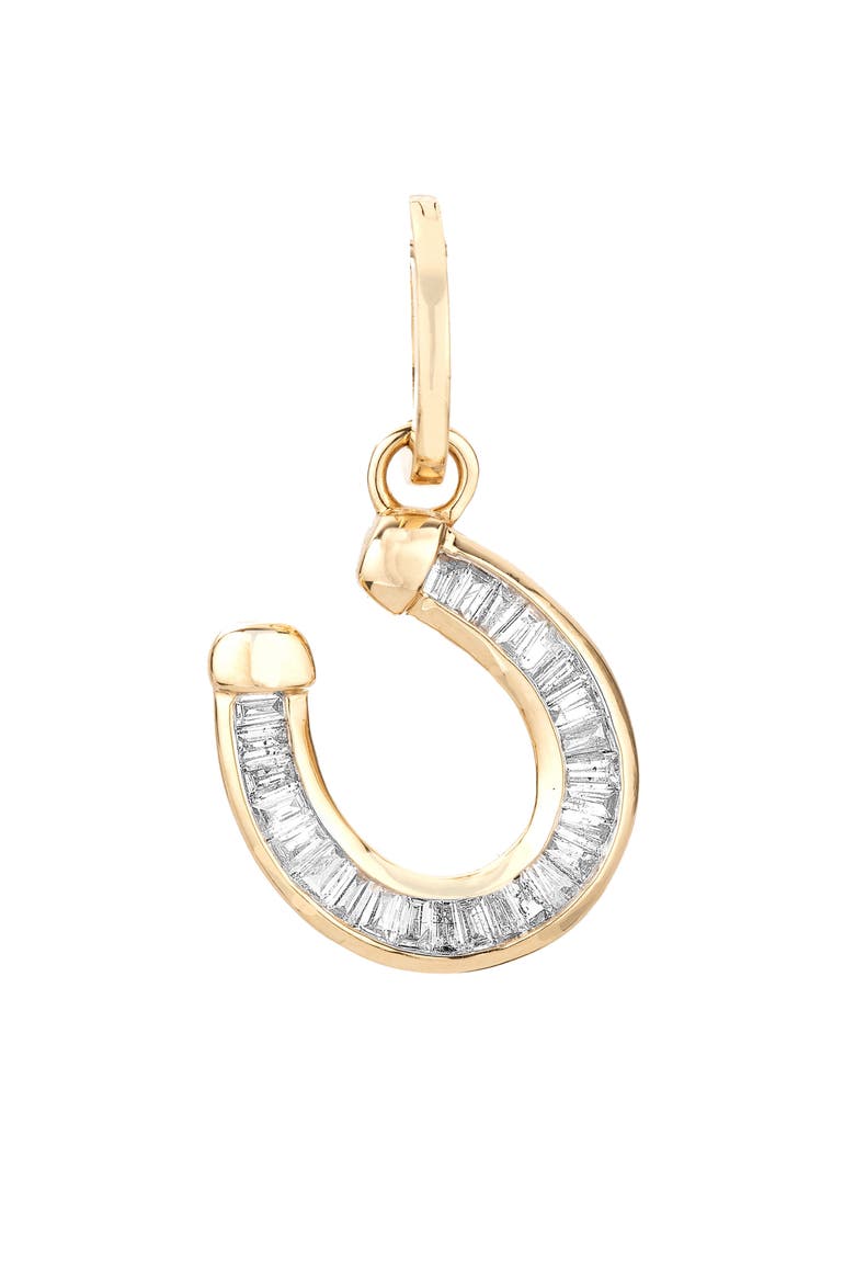 Diamond Horseshoe Charm, Main, color, YELLOW