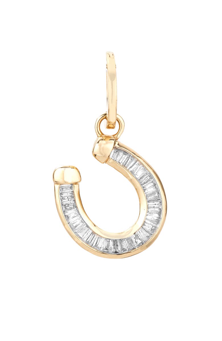 Adina Reyter Diamond Horseshoe Charm, Main, color, Yellow