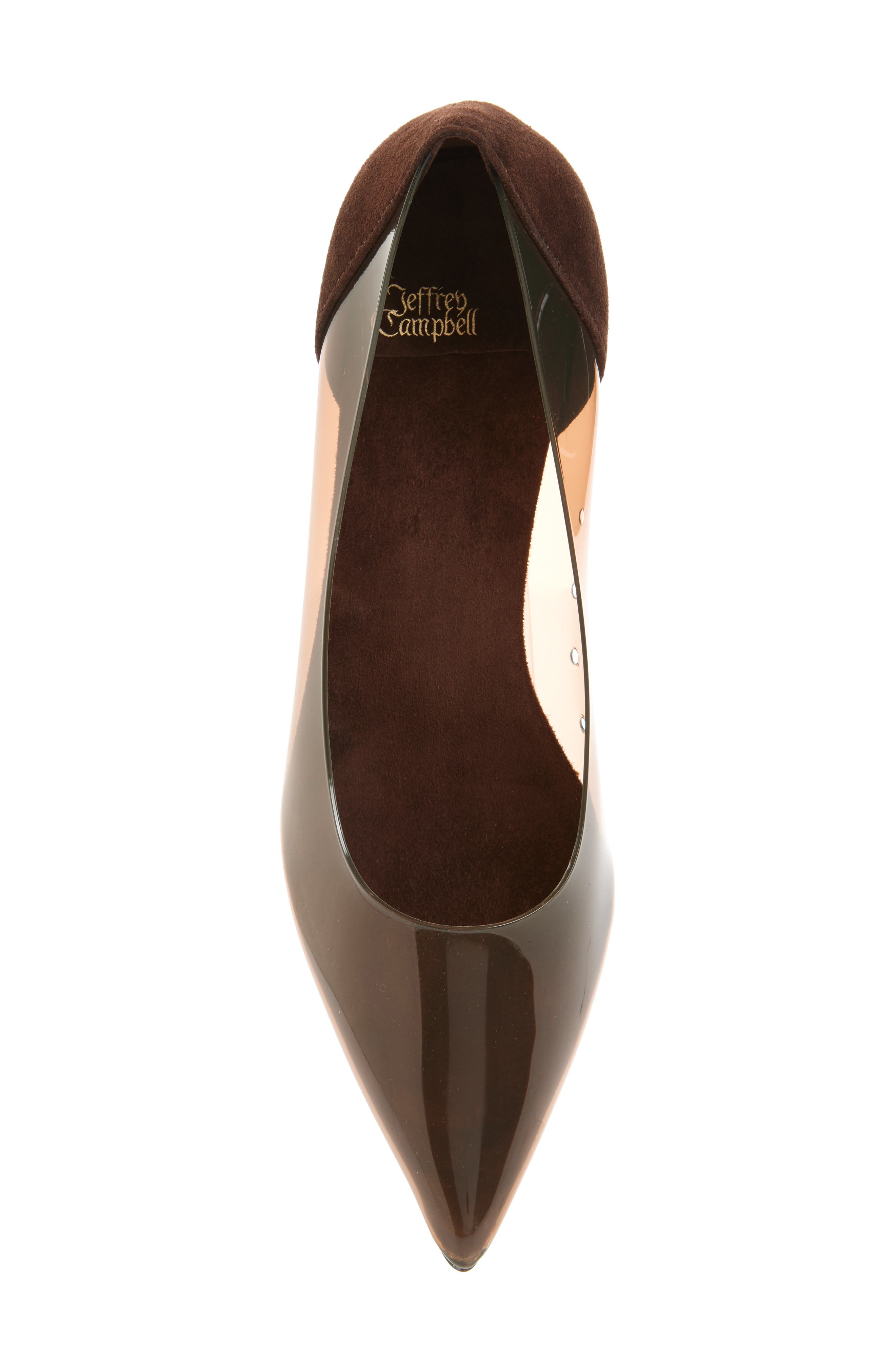 Jeffrey Campbell Graphix Pointed Toe Pump, Alternate, color, Coffee Suede Combo