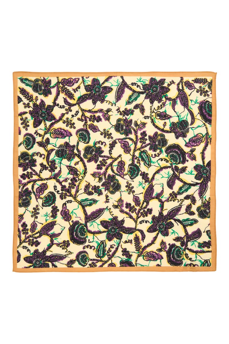 Floral Jungle Square Scarf, Alternate, color, BEIGE MULTI