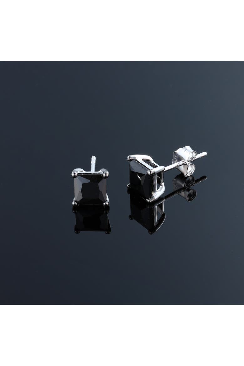 Kiri 1.9CT Princess Cut Black Spinel Stud Earrings 925 Silver, Alternate, color, Sterling Silver
