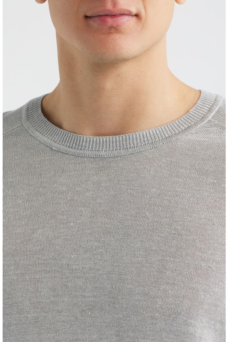 Cormack Long Sleeve Crewneck Linen & Silk Pullover, Alternate, color, LIGHT GREY