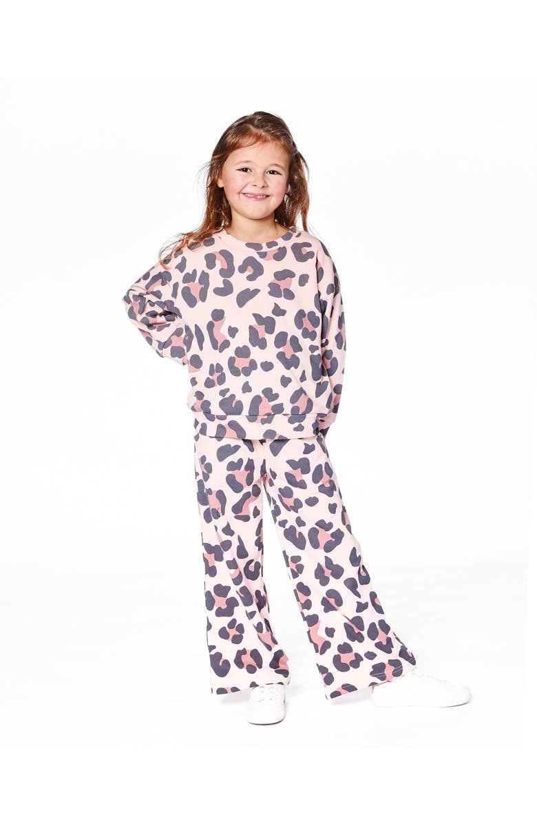 Deux par Deux French Terry Sweatshirt, Main, color, Pink Leopard