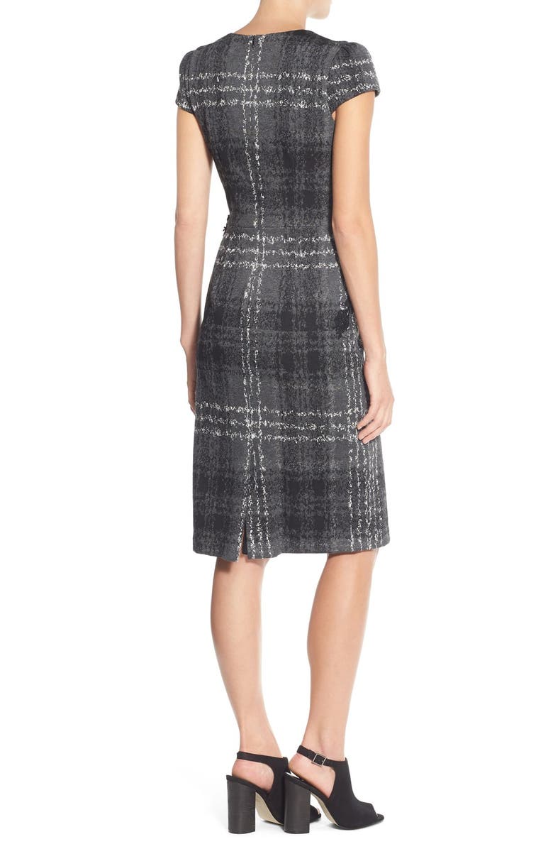 Betsey Johnson Embroidered Knit Sheath Dress, Alternate, color, 