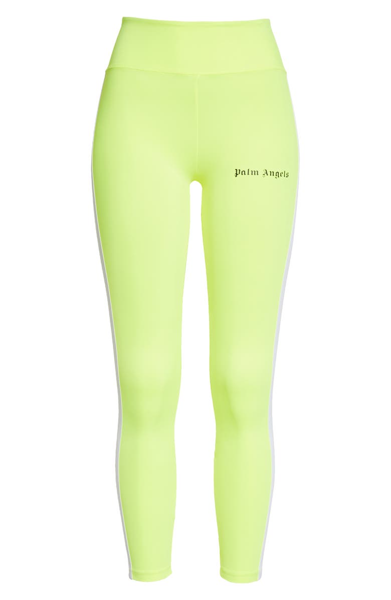 Palm Angels Logo Stripe Crop Leggings, Alternate, color,