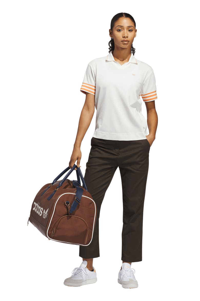 Originals 3-Stripes Polo, Alternate, color, CHALK WHITE/ DUSKY ORANGE