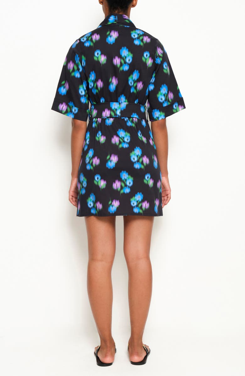 The Lulo Project Harbor Stretch Cotton Shirtdress, Alternate, color, Under The Spray Black