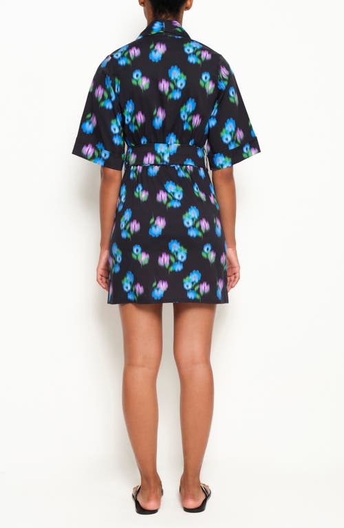 The Lulo Project Harbor Stretch Cotton Shirtdress In Under The Spray Black