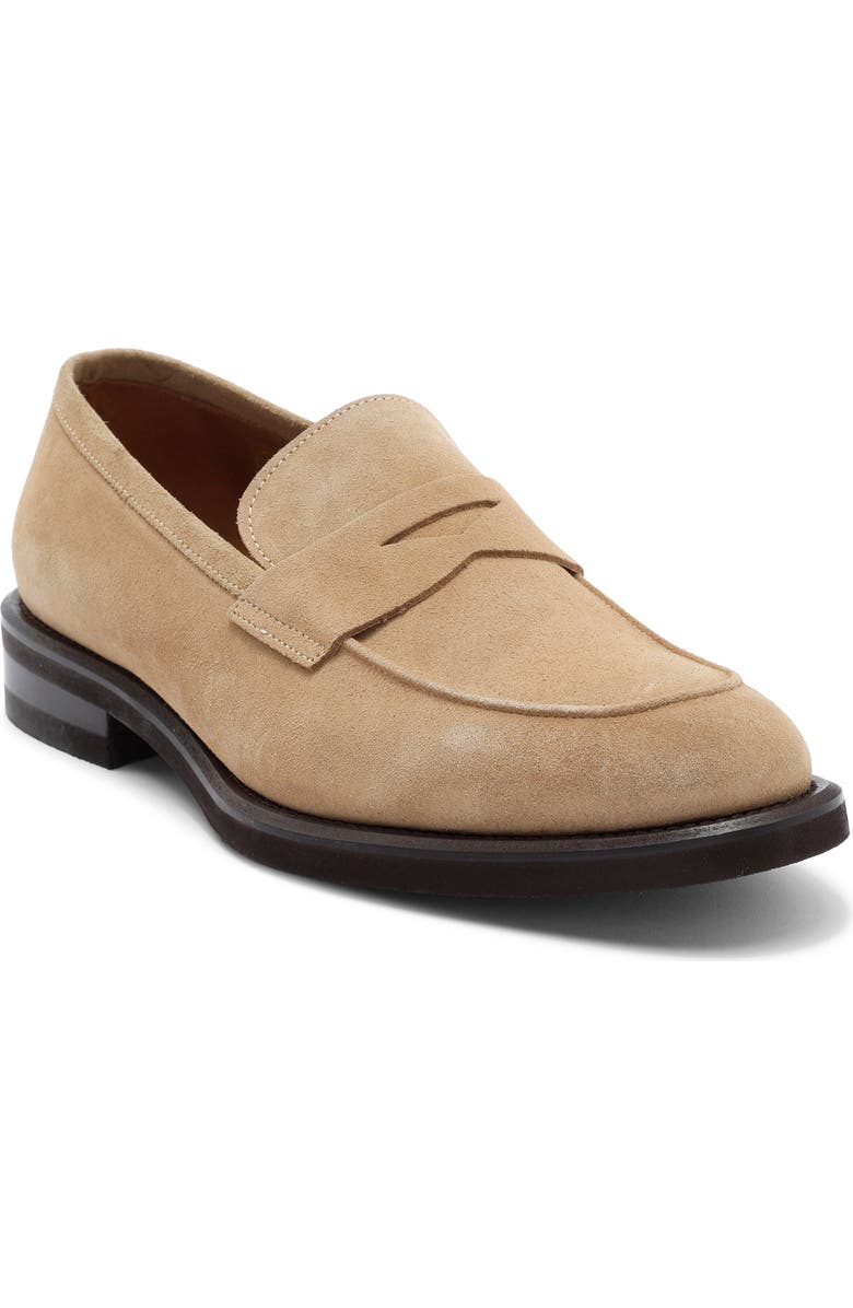 Nordstrom Pienza Casual Penny Loafer, Main, color, Beige Suede