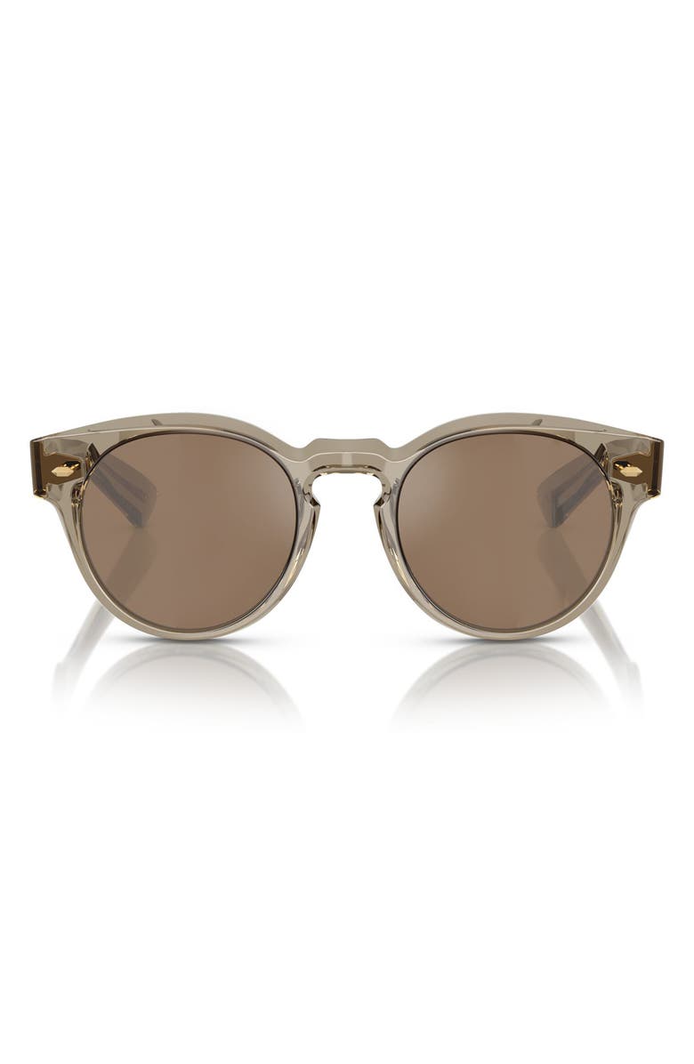 Oliver Peoples Hayton 50mm Small Phantos Sunglasses, Main, color, Sencha / Cognac Mirror