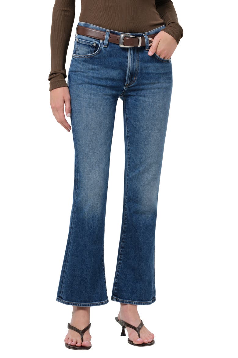 Goldie Mid Rise Kick Flare Jeans, Alternate, color, ALLISTER MEDIUM INDIGO