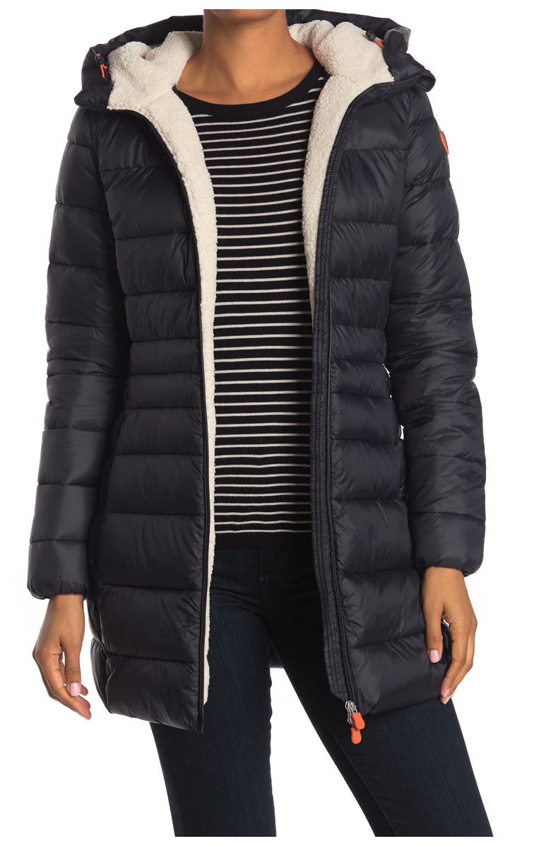 Save The Duck Giga Faux Shearling Lined Puffer Jacket, Main, color, 