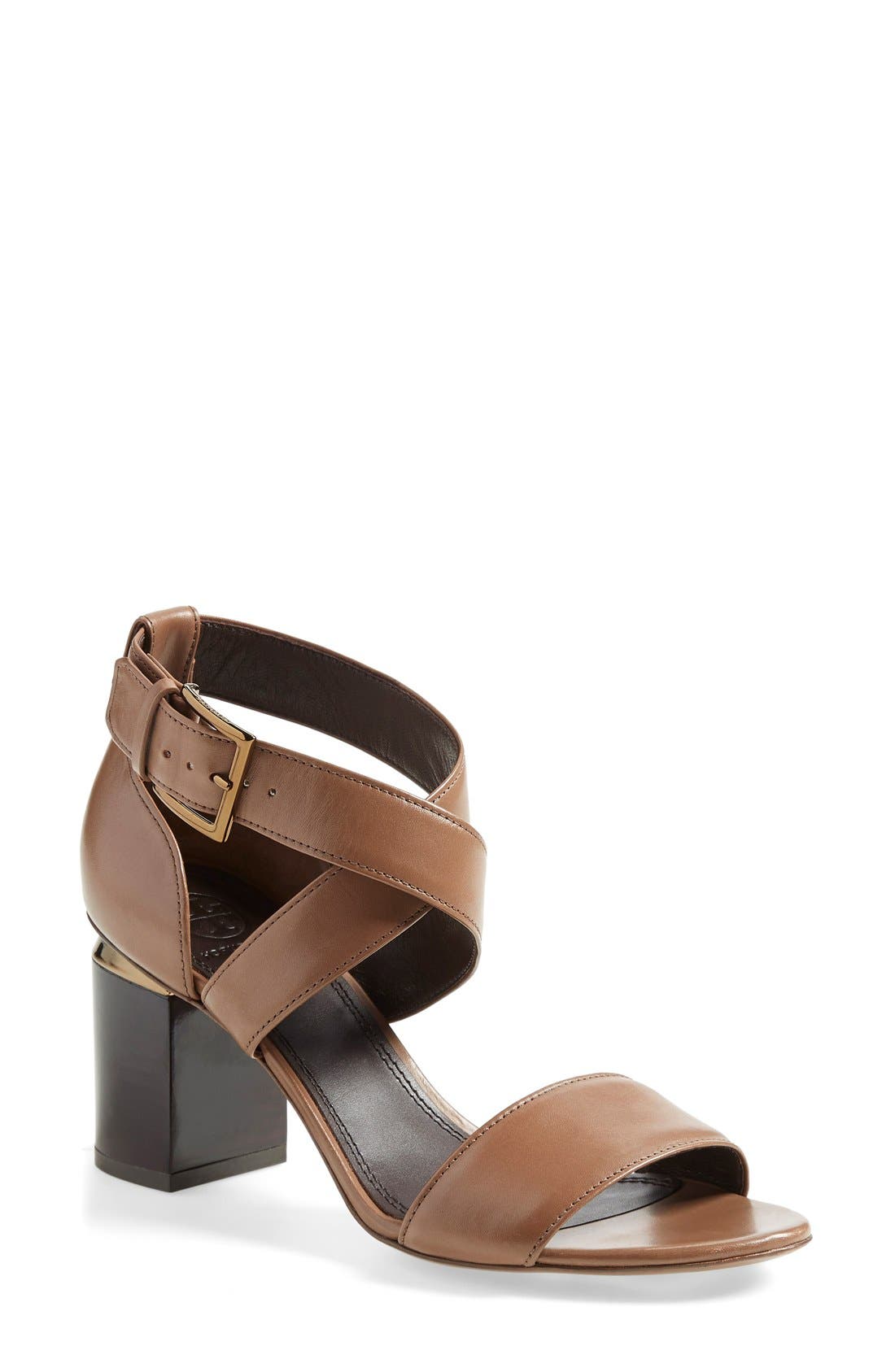 'Jones' Cross Strap Sandal, Main, color, BISTRO BROWN
