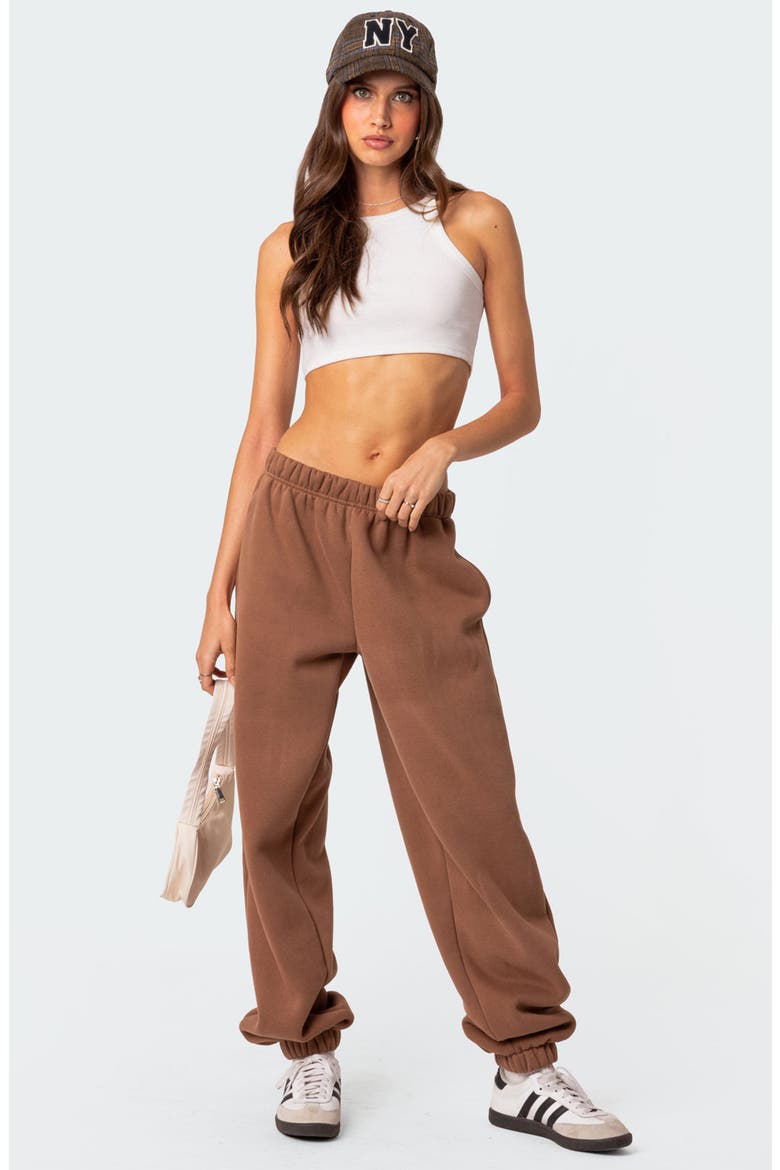 Clark Oversize Cotton Blend Sweatpants, Alternate, color, BROWN