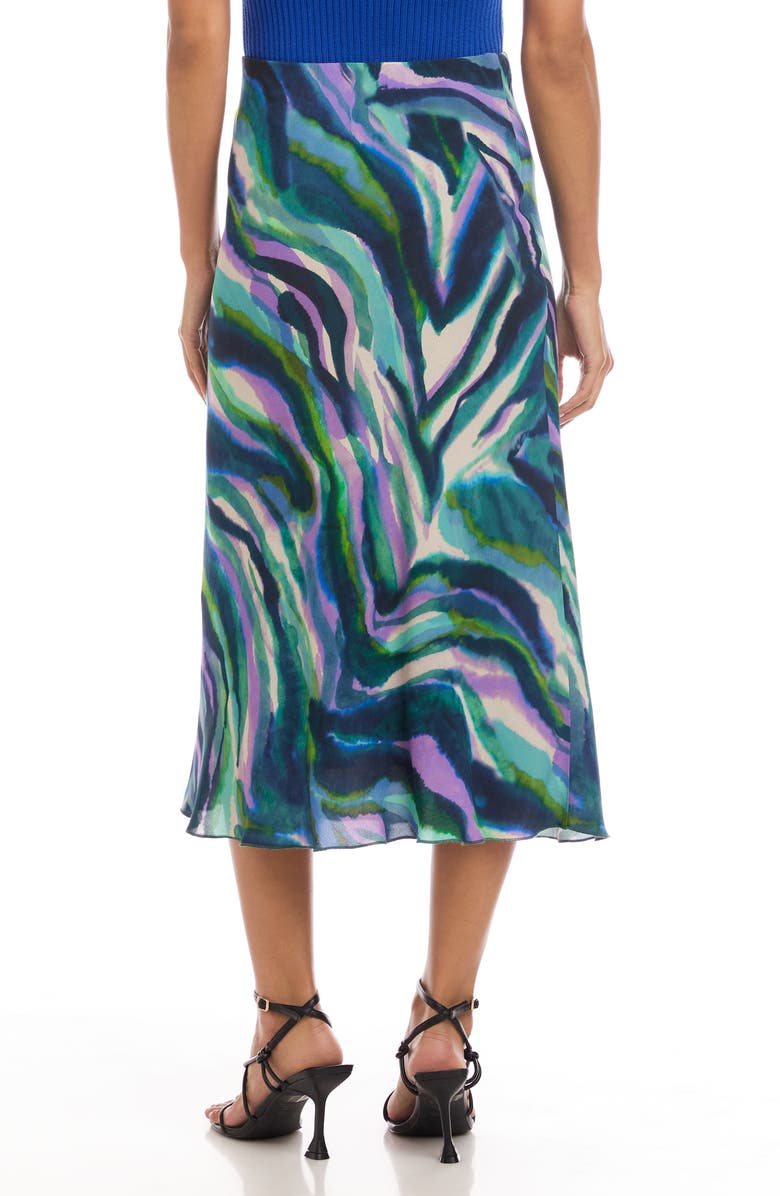 Karen Kane Watercolor Print Bias Cut Midi Skirt, Alternate, color, Print