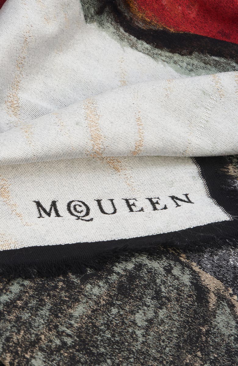 McQueen Painting Fringe Scarf, Alternate, color, 