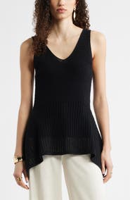 Nordstrom V-Neck Peplum Sweater Tank