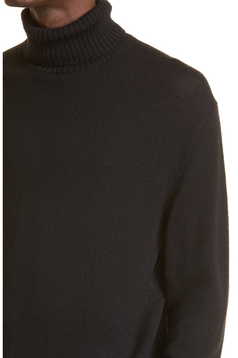 Men's Wool Turtleneck Sweater, Alternate, color, BLACK