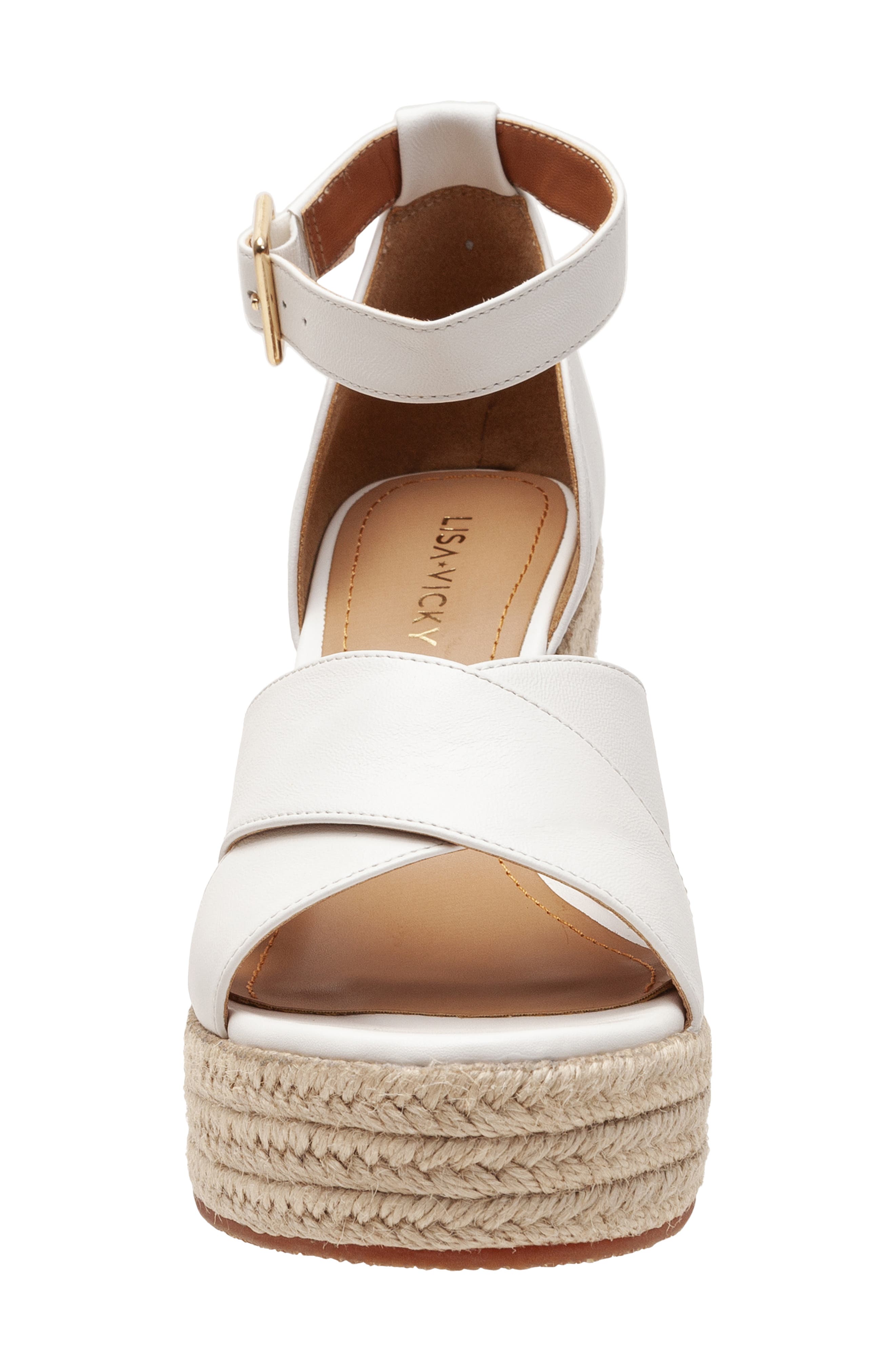 Gemi Platform Wedge Sandal, Alternate, color, WHITE